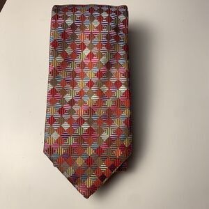 Peacock Handmade Pure Silk Men's Necktie - Geometric Pattern